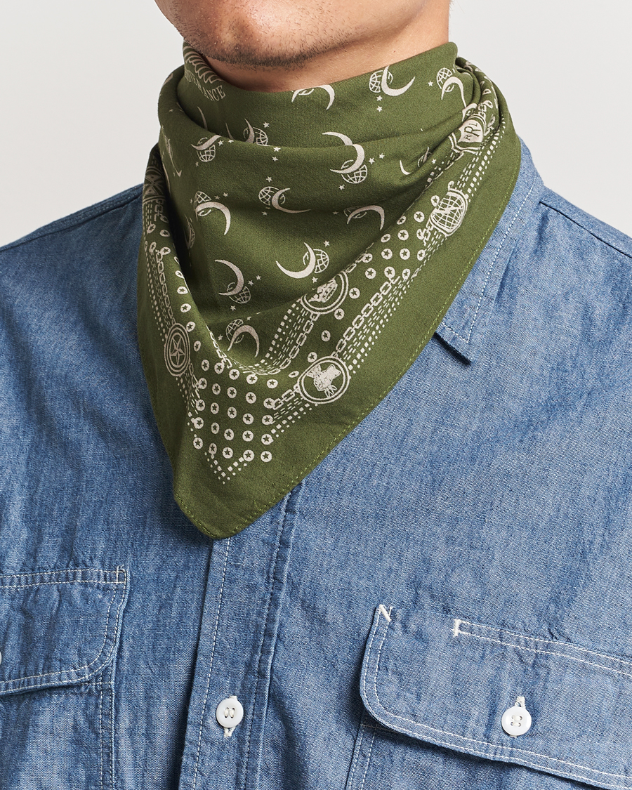 Homme | RRL Flight Bandana Olive/Cream | RRL | Flight Bandana Olive/Cream