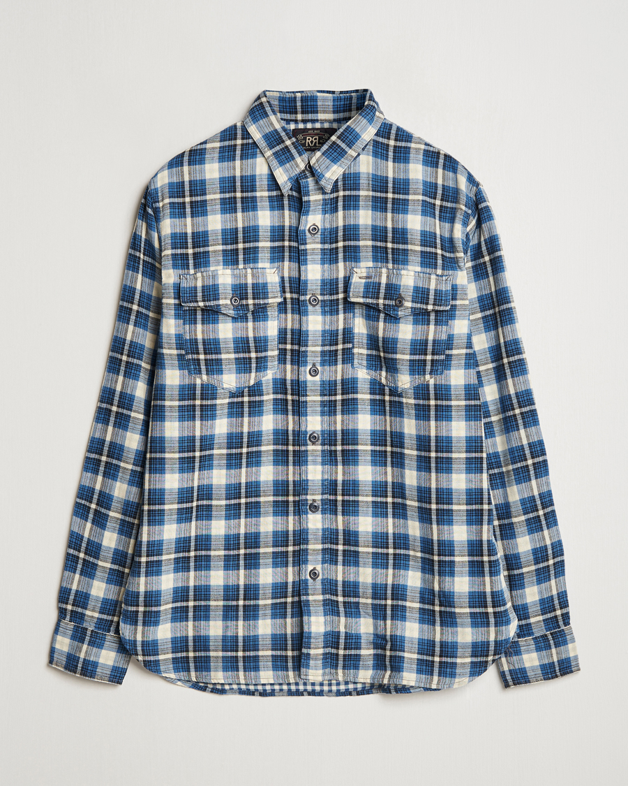 Homme | Chemises | RRL | Herc Flannel Shirt Blue Check