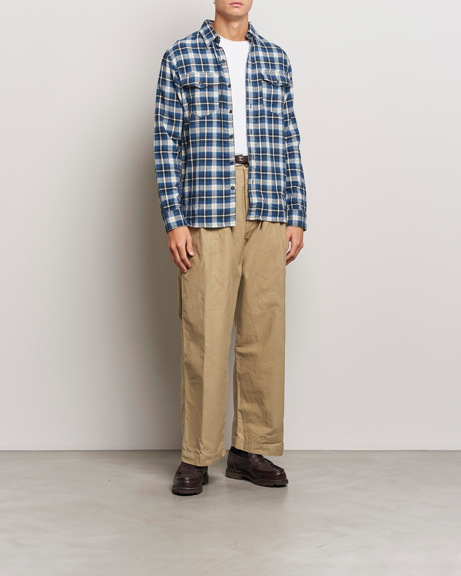 Homme | Chemises | RRL | Herc Flannel Shirt Blue Check