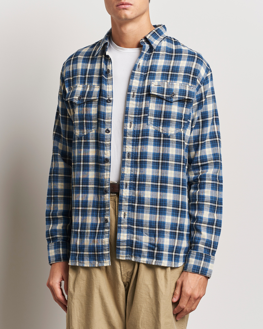 Homme | Chemises | RRL | Herc Flannel Shirt Blue Check
