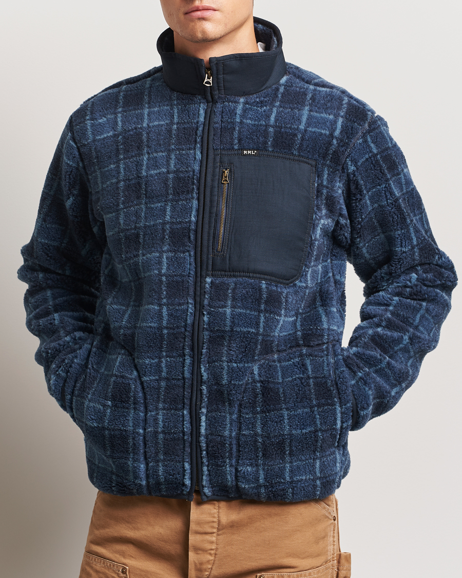 Homme | Pulls Et Tricots | RRL | Gabe Fleece Full Zip Navy Plaid