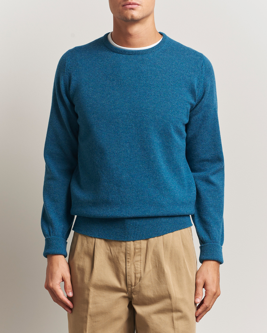 Homme | Pulls Et Tricots | William Lockie | Rob Lambswool Crewneck Mallard