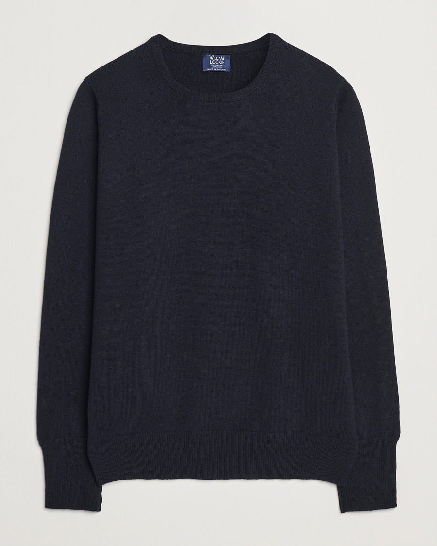 Homme | Pulls Et Tricots | William Lockie | Rob Lambswool Crewneck Navy