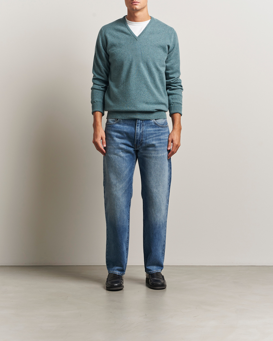 Homme | Pulls Et Tricots | William Lockie | Rob Lambswool V-Neck Caspian
