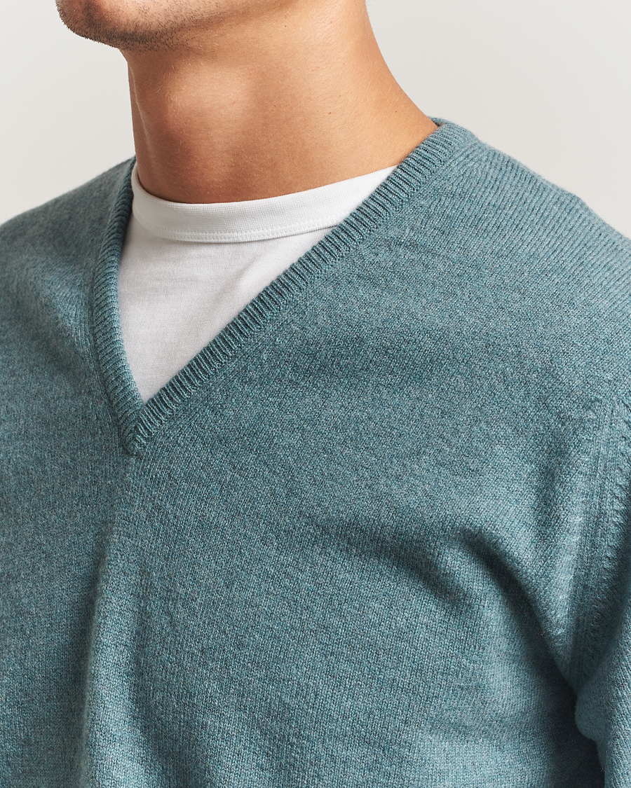 Homme | Pulls Et Tricots | William Lockie | Rob Lambswool V-Neck Caspian