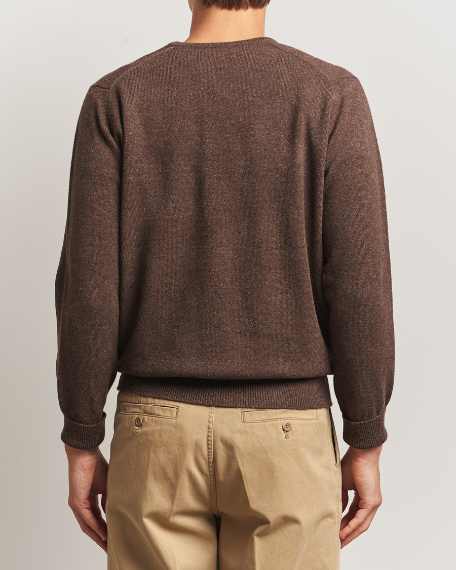Homme | Pulls Et Tricots | William Lockie | Rob Lambswool V-Neck Mocha