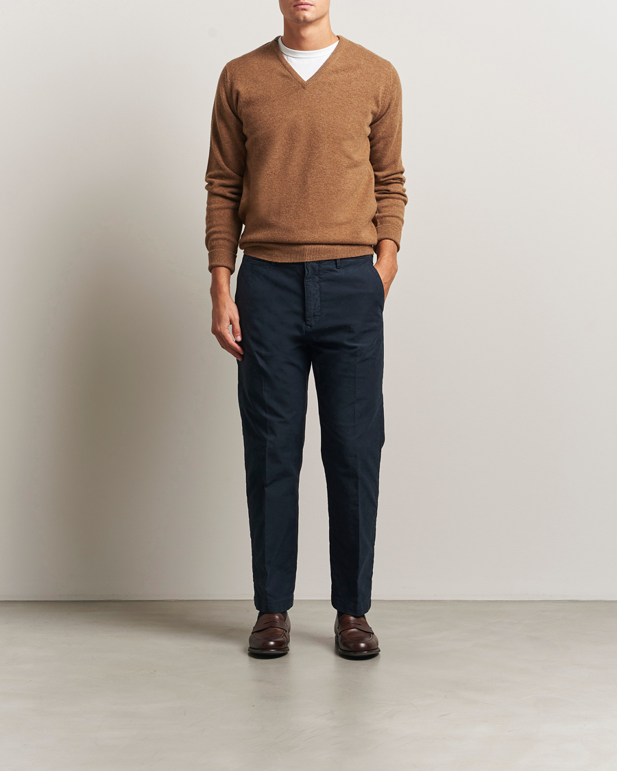 Homme | Pulls Et Tricots | William Lockie | Rob Lambswool V-Neck Savannah