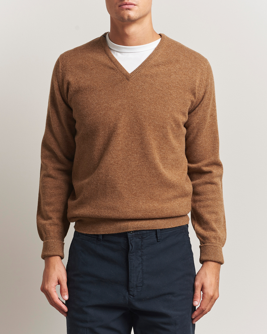 Homme | Pulls Et Tricots | William Lockie | Rob Lambswool V-Neck Savannah