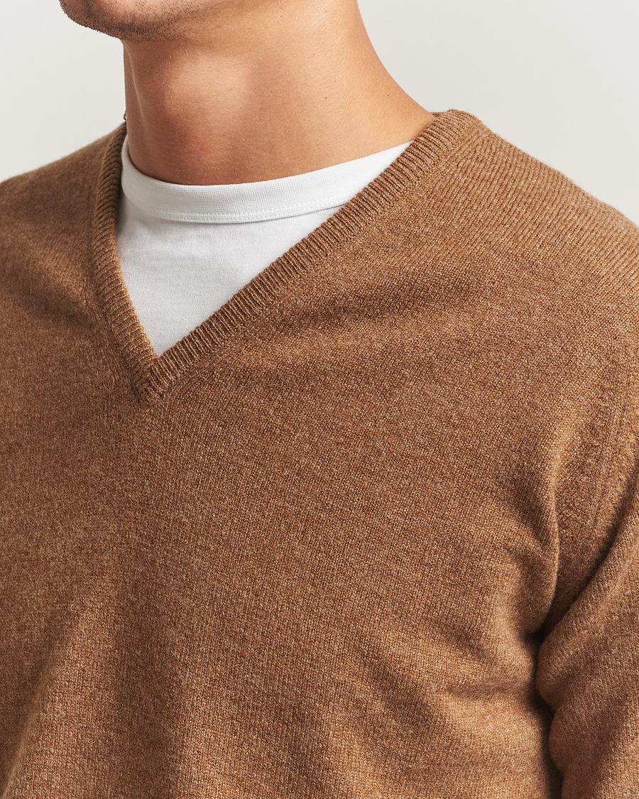 Homme | Pulls Et Tricots | William Lockie | Rob Lambswool V-Neck Savannah