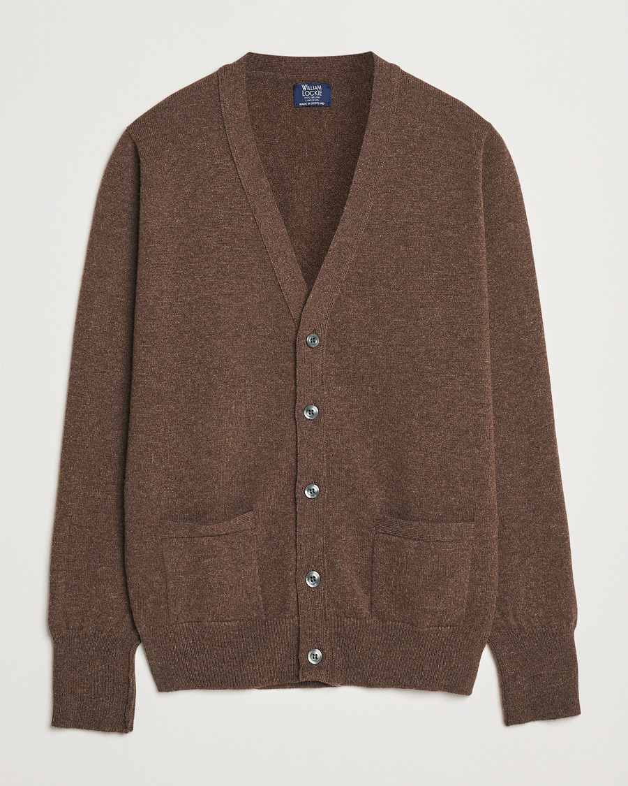 Homme | Pulls Et Tricots | William Lockie | Rob Lambswool Cardigan Mocha