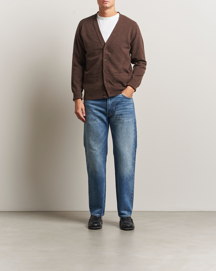 Homme | Pulls Et Tricots | William Lockie | Rob Lambswool Cardigan Mocha