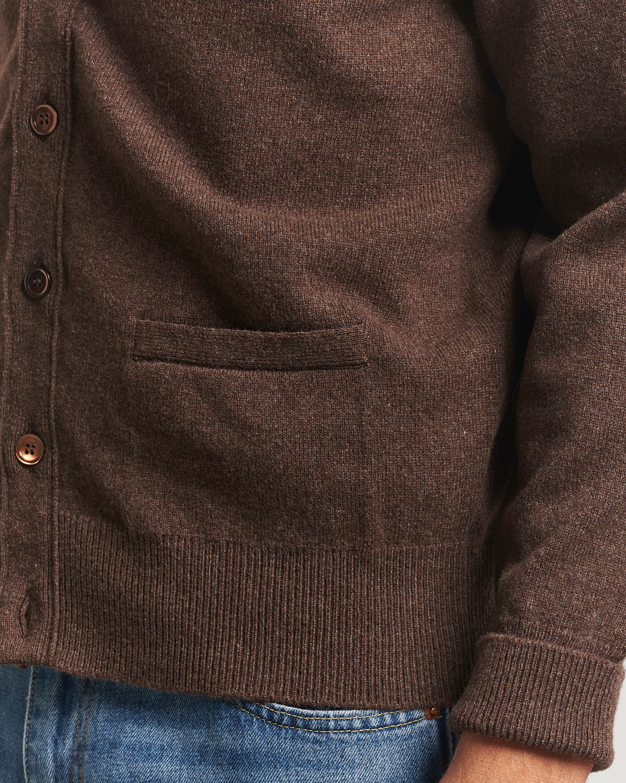 Homme | Pulls Et Tricots | William Lockie | Rob Lambswool Cardigan Mocha
