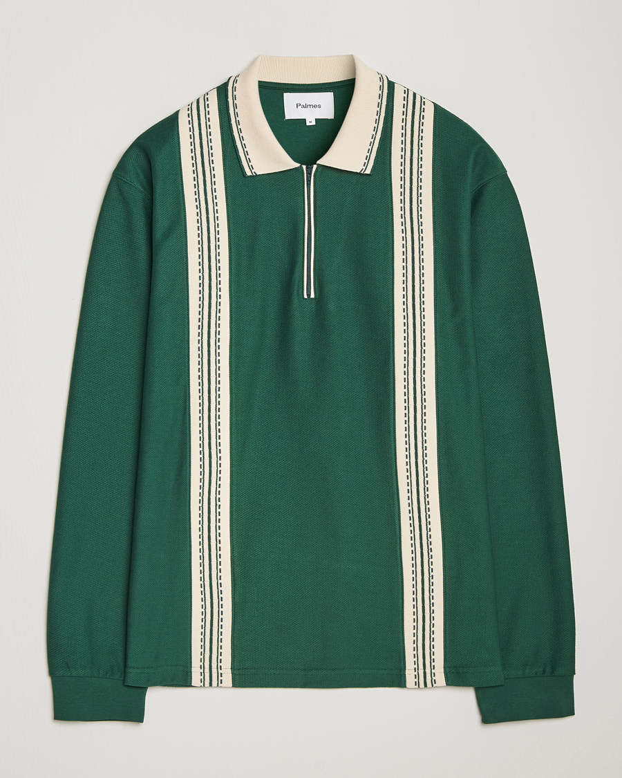 Homme | Pulls Et Tricots | Palmes | Rio Long Sleeve Zip Polo Dark Green