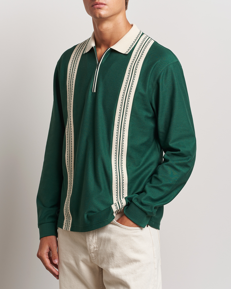 Homme | Pulls Et Tricots | Palmes | Rio Long Sleeve Zip Polo Dark Green