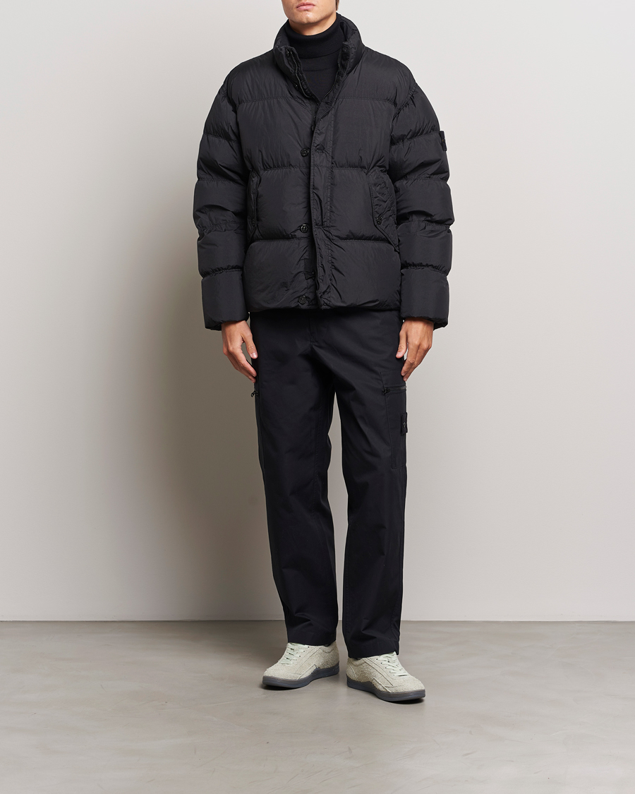 Homme | Manteaux Et Vestes | Stone Island | Garment Dyed Recycled Nylon Down Jacket Black