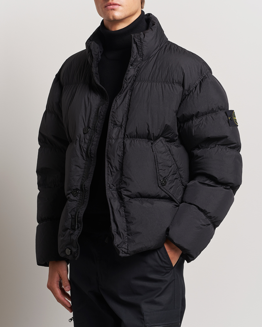 Homme | Manteaux Et Vestes | Stone Island | Garment Dyed Recycled Nylon Down Jacket Black