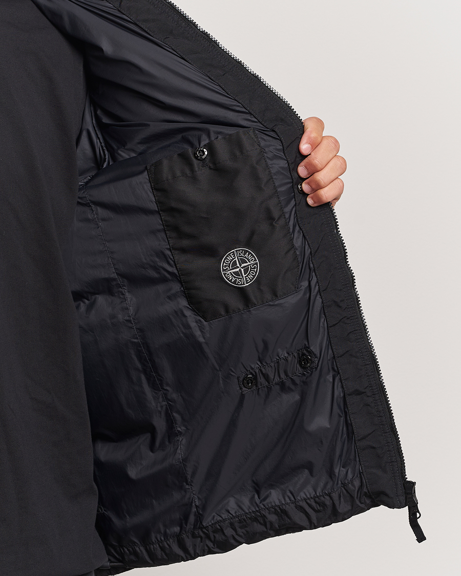 Homme | Manteaux Et Vestes | Stone Island | Garment Dyed Recycled Nylon Down Hooded Jacket Black