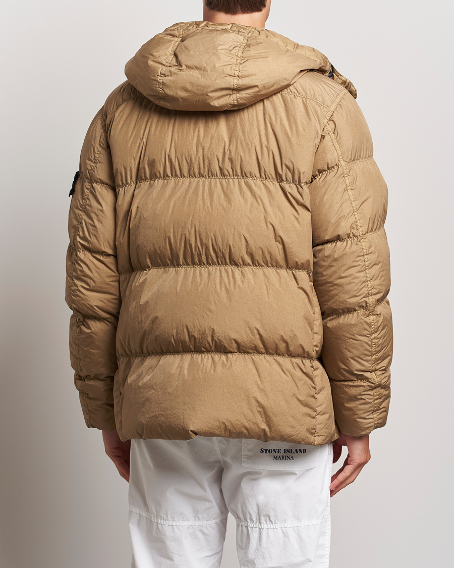 Homme | Manteaux Et Vestes | Stone Island | Garment Dyed Recycled Nylon Down Hooded Jacket Biscuit