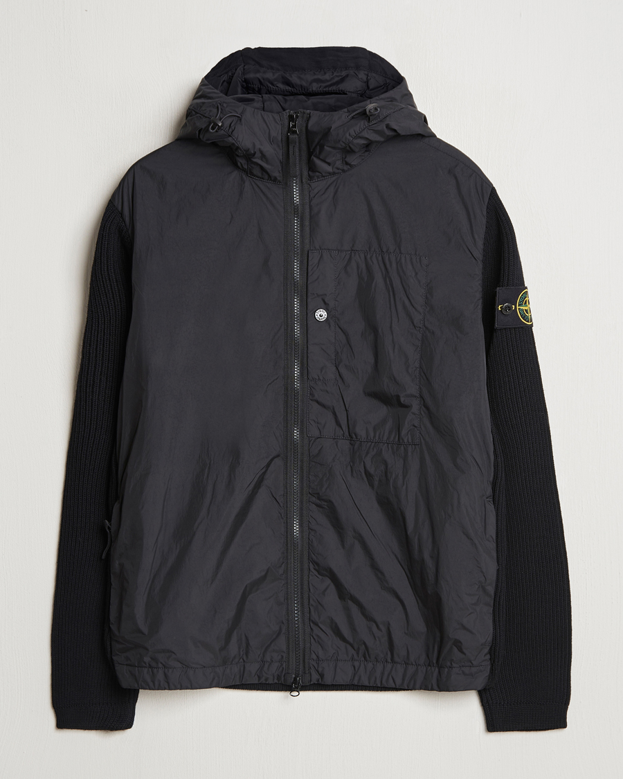Homme | Manteaux Et Vestes | Stone Island | Crinkle Reps Hybrid Wool Jacket Black