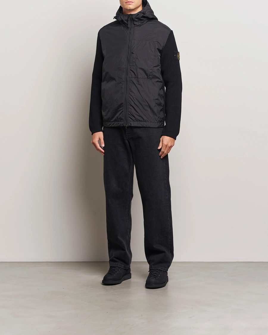 Homme | Manteaux Et Vestes | Stone Island | Crinkle Reps Hybrid Wool Jacket Black