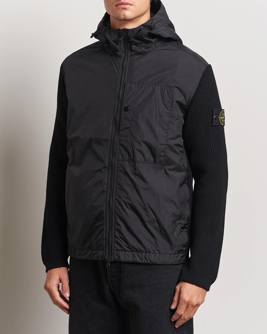 Homme | Manteaux Et Vestes | Stone Island | Crinkle Reps Hybrid Wool Jacket Black