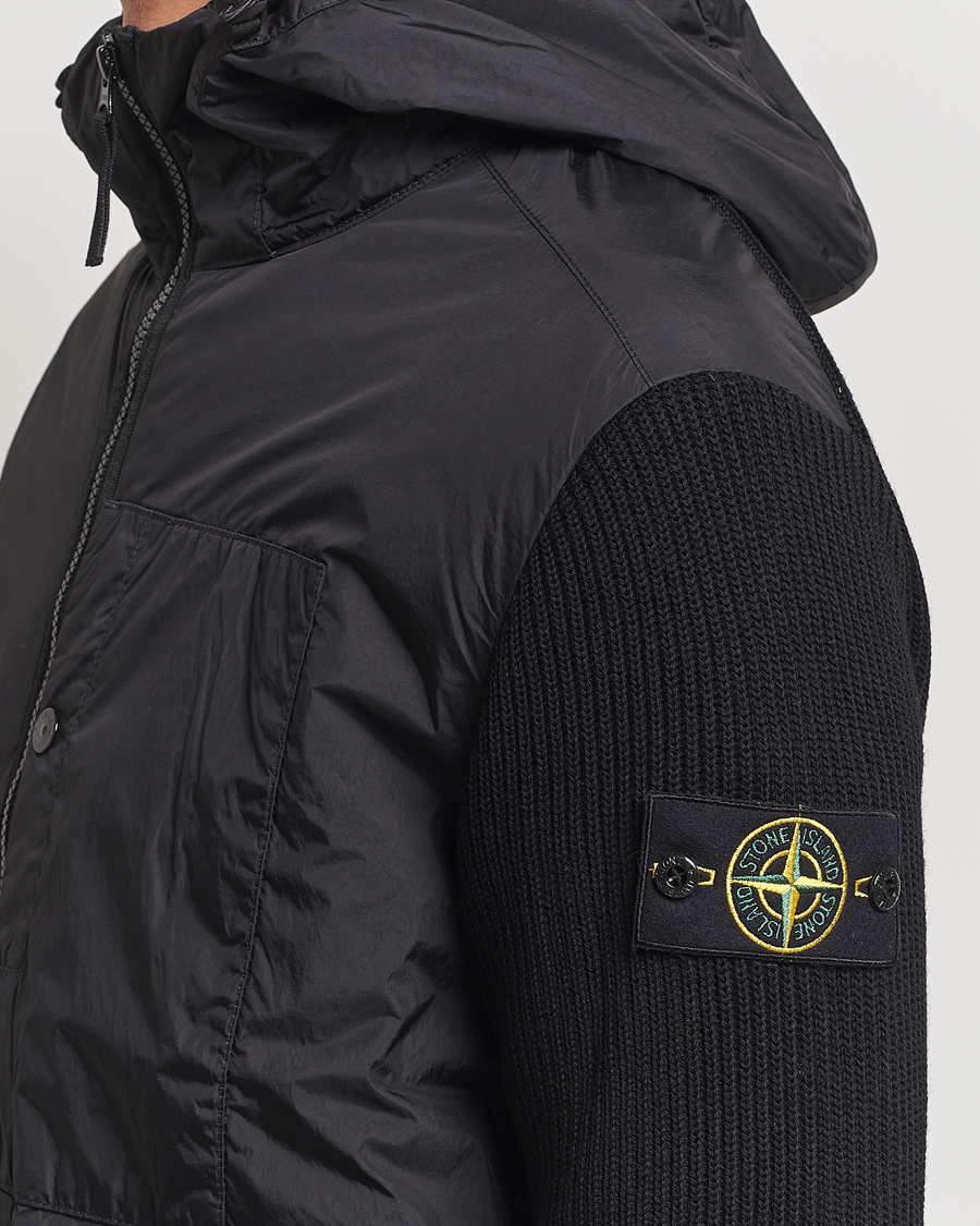 Homme | Manteaux Et Vestes | Stone Island | Crinkle Reps Hybrid Wool Jacket Black
