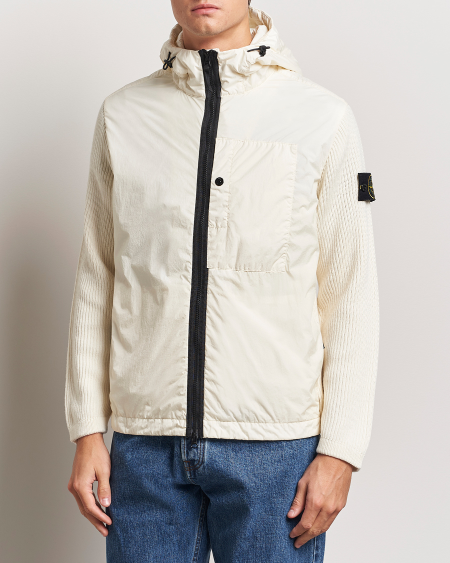 Homme | Manteaux Et Vestes | Stone Island | Crinkle Reps Hybrid Wool Jacket Natural