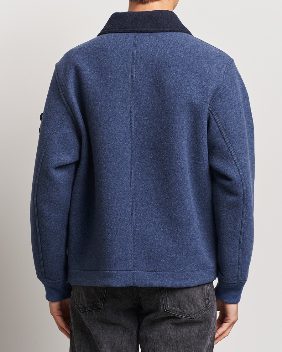 Homme | Manteaux Et Vestes | Stone Island | Panno Speciale Wool Nylon Jacket Royal Blue