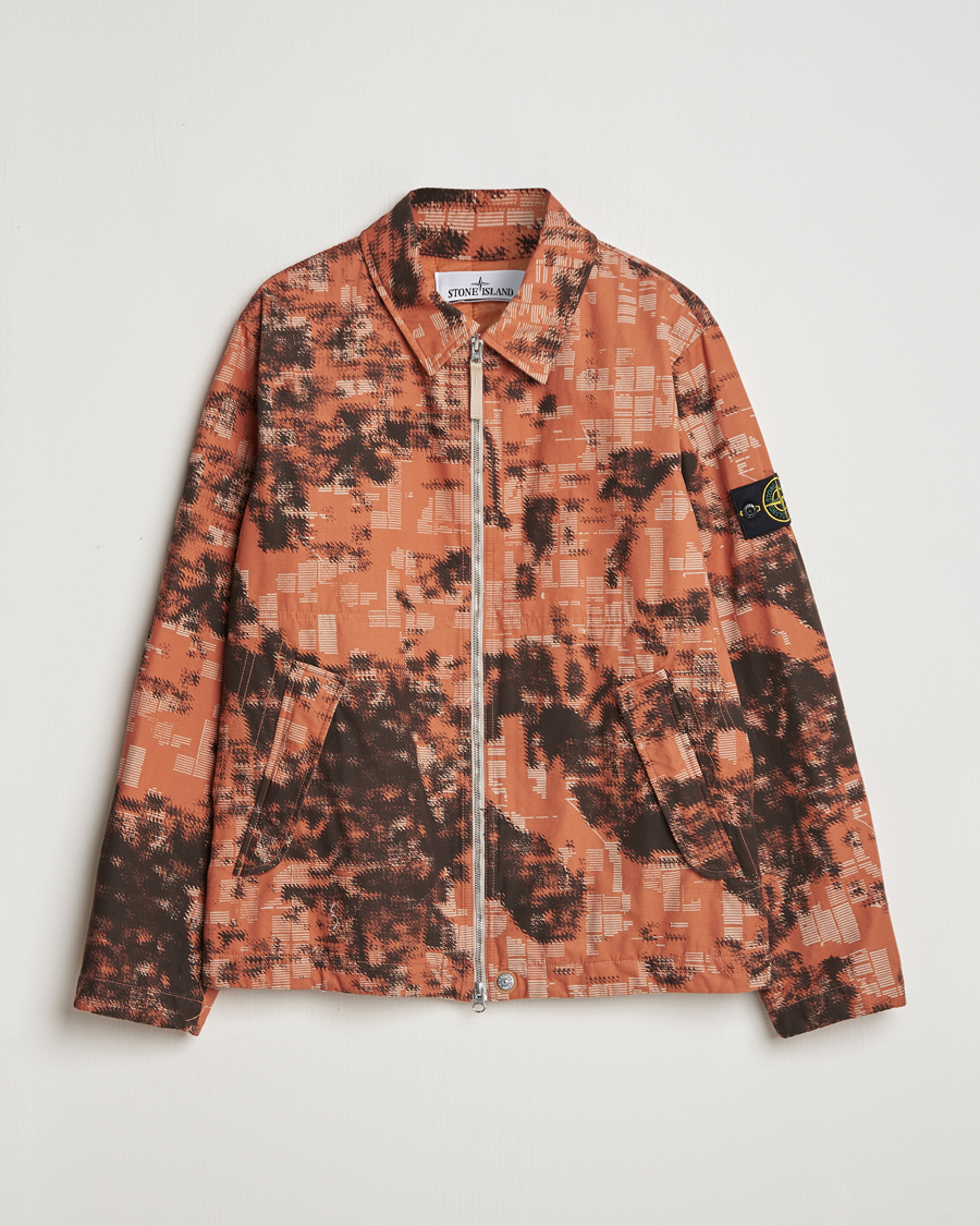 Homme | Manteaux Et Vestes | Stone Island | David Light TC Garment Dyed Camo Jacket Orange