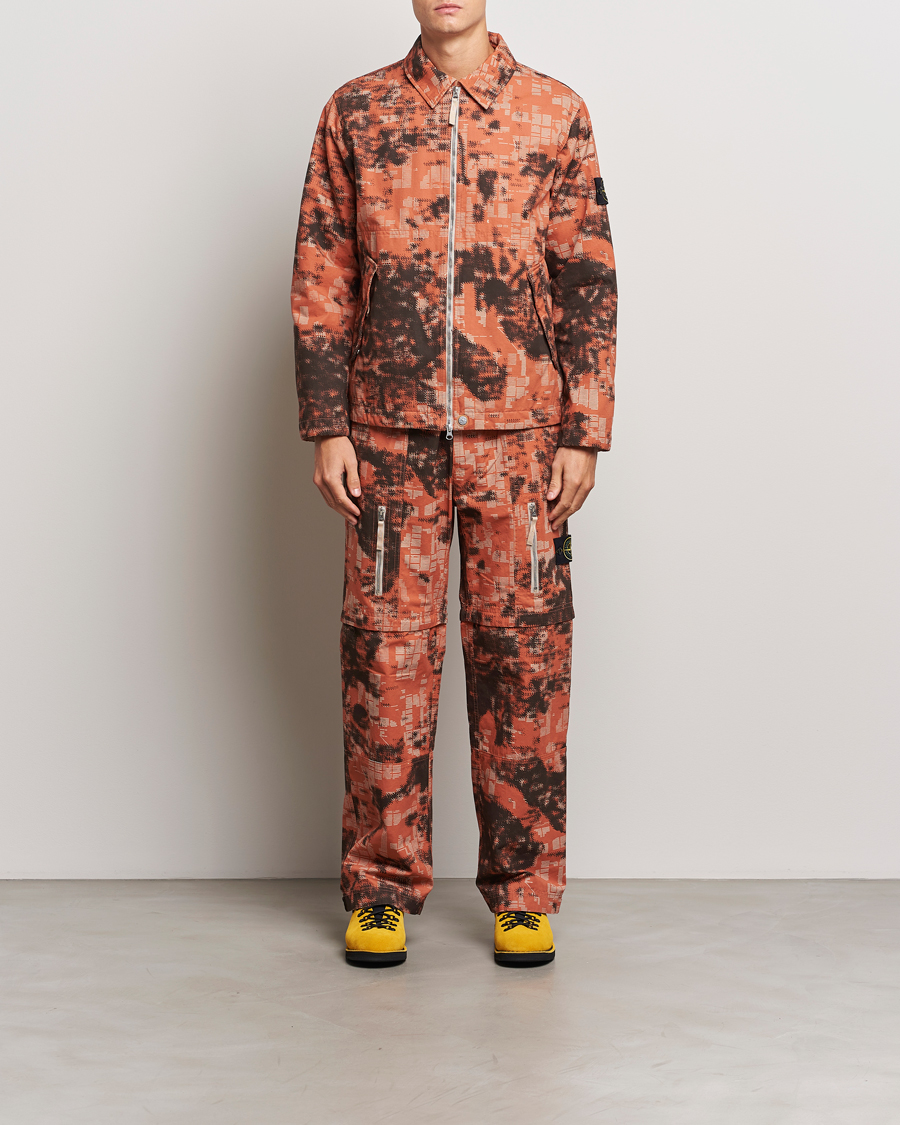 Homme | Manteaux Et Vestes | Stone Island | David Light TC Garment Dyed Camo Jacket Orange