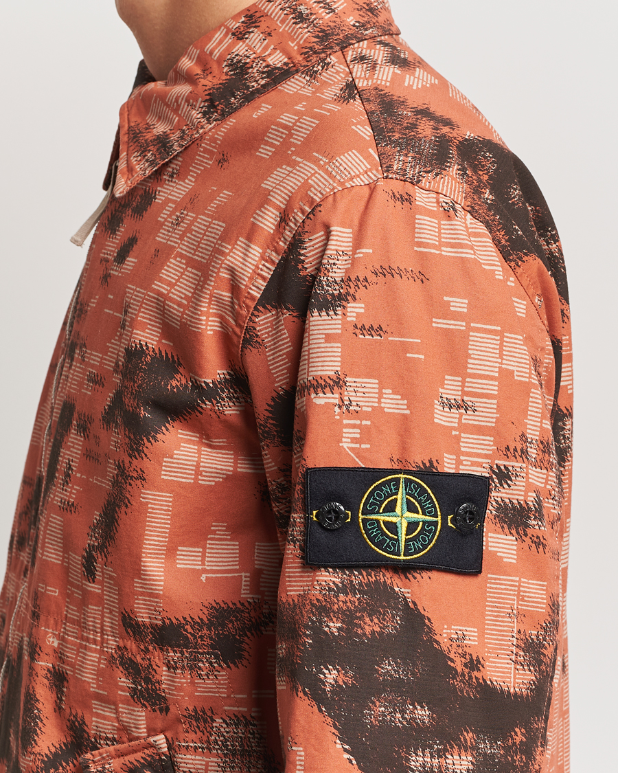 Homme | Manteaux Et Vestes | Stone Island | David Light TC Garment Dyed Camo Jacket Orange
