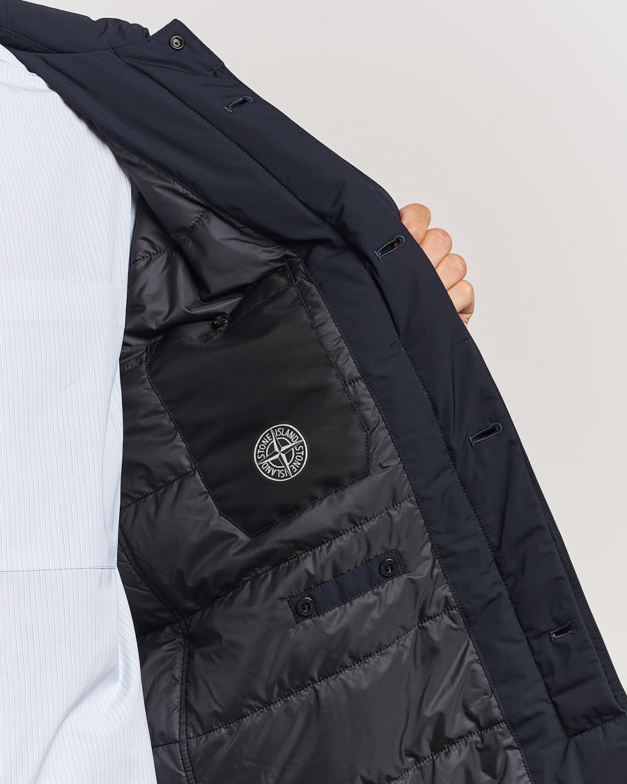 Homme | Manteaux Et Vestes | Stone Island | Micro Twill Padded Coat Navy Blue