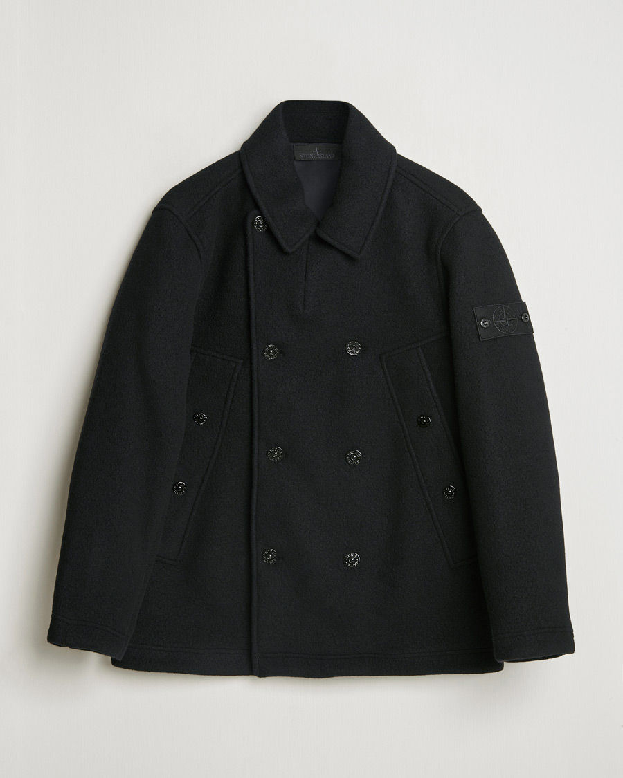 Homme | Manteaux Et Vestes | Stone Island | Ghost Wool/Cashmere Peacoat Black