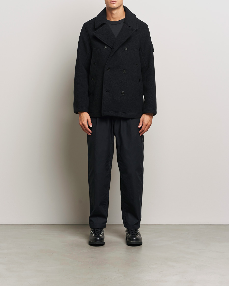 Homme | Manteaux Et Vestes | Stone Island | Ghost Wool/Cashmere Peacoat Black