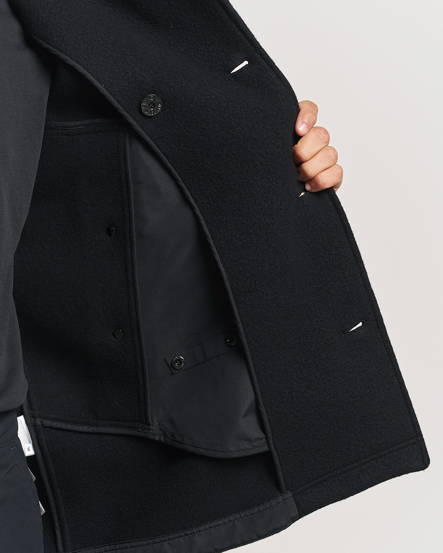 Homme | Manteaux Et Vestes | Stone Island | Ghost Wool/Cashmere Peacoat Black