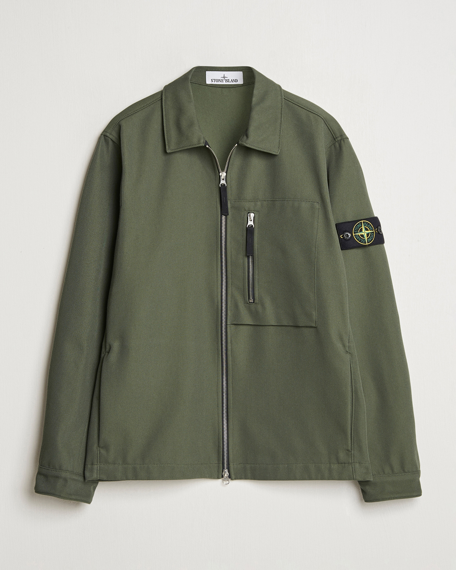 Homme | Chemises | Stone Island | Cotton Nylon Zip Overshirt Musk