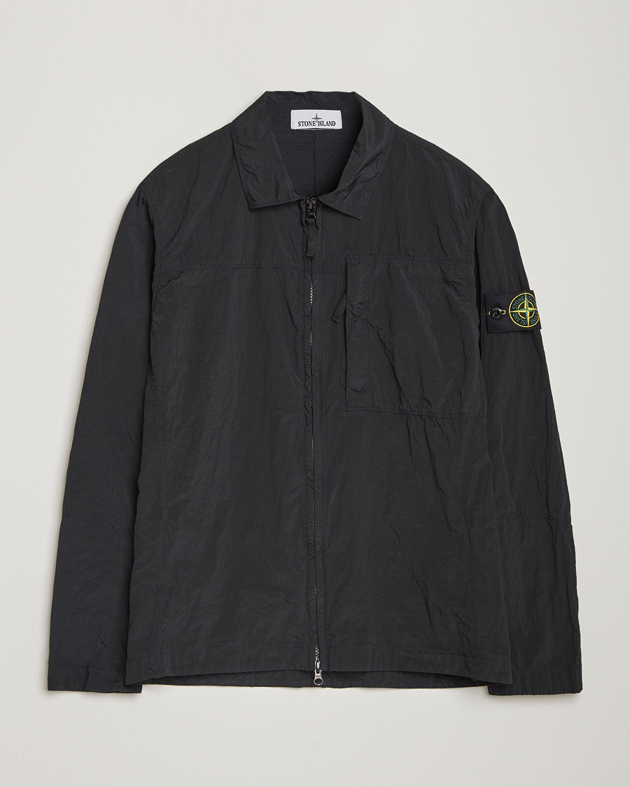 Homme | Chemises | Stone Island | Nylon Metal Zip Overshirt Black