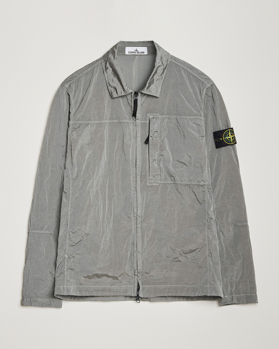 Homme | Chemises | Stone Island | Nylon Metal Zip Overshirt Grey