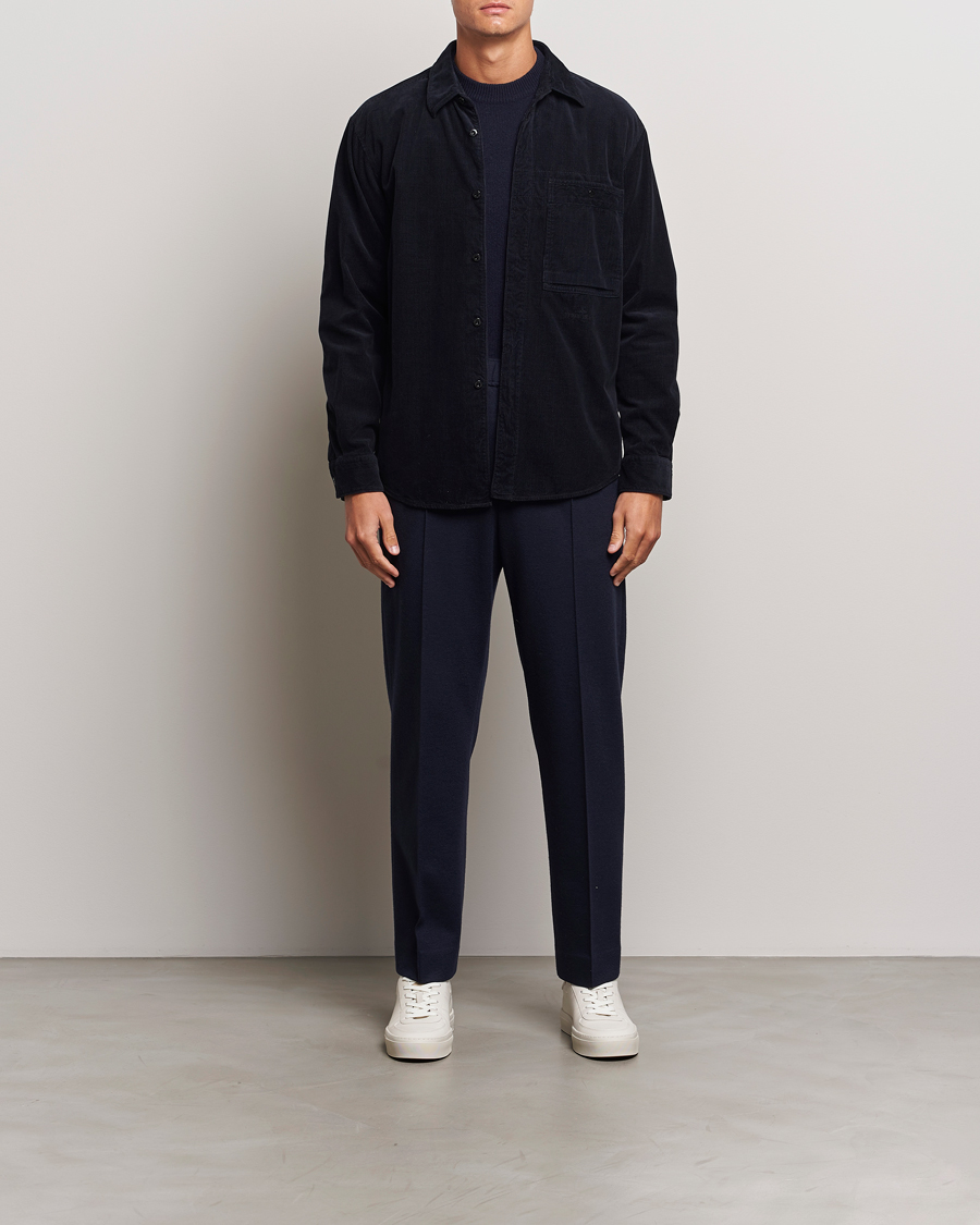 Homme | Chemises | Stone Island | Cotton Cord Overshirt Navy Blue