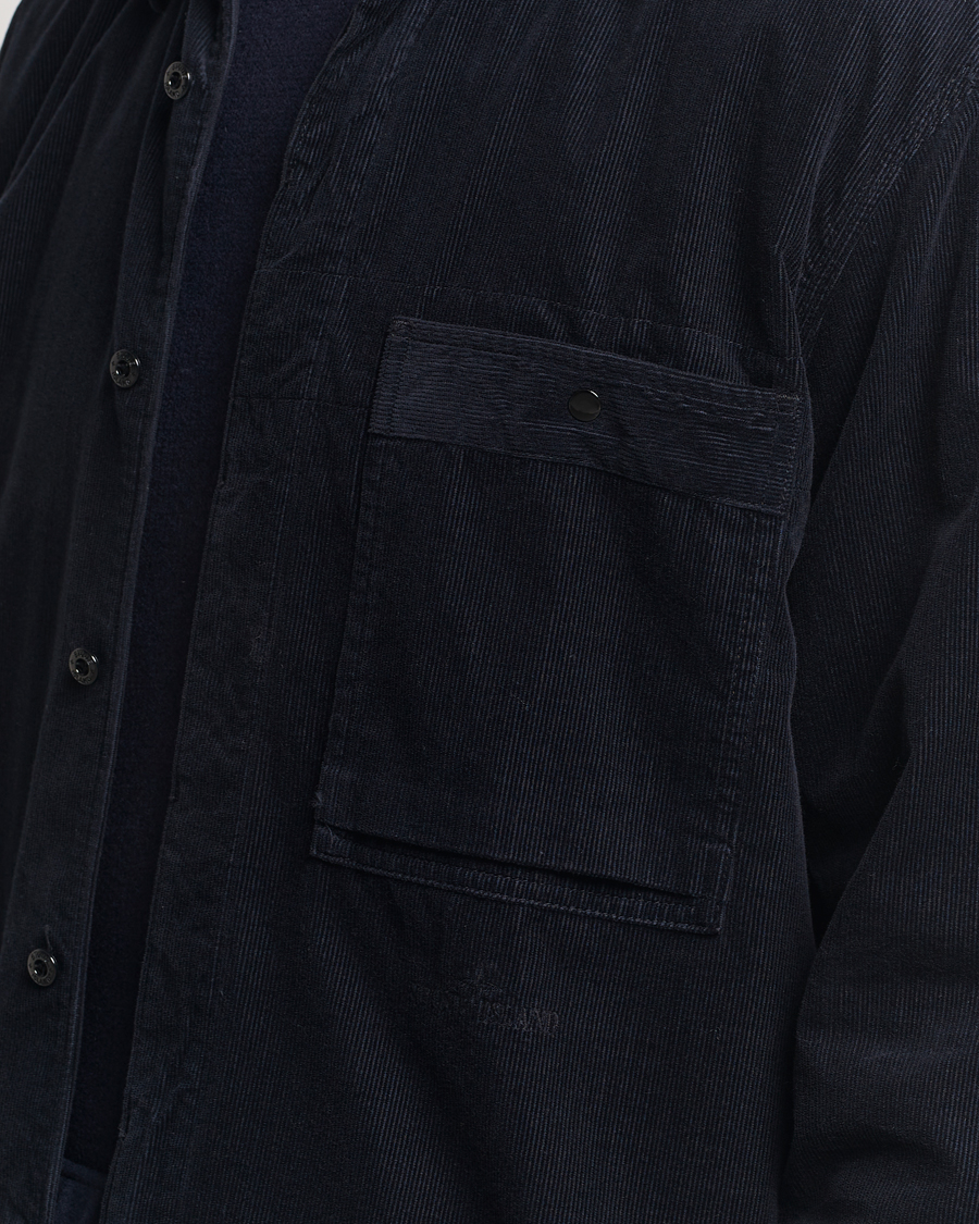 Homme | Chemises | Stone Island | Cotton Cord Overshirt Navy Blue