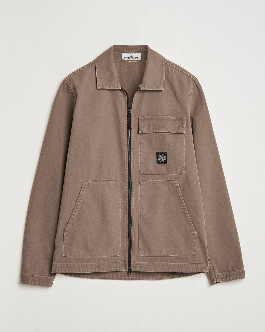 Homme | Chemises | Stone Island | Panama Cotton Overshirt Walnut