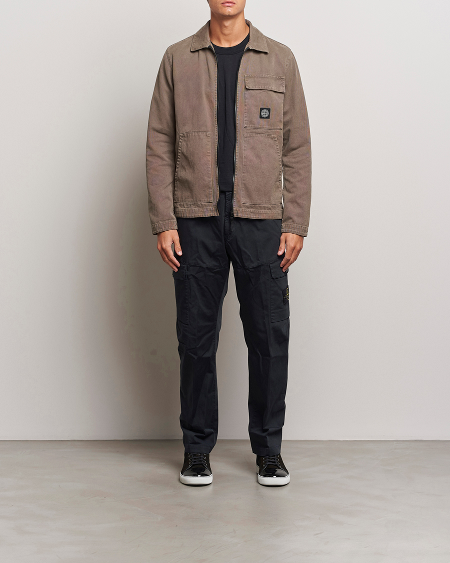 Homme | Chemises | Stone Island | Panama Cotton Overshirt Walnut