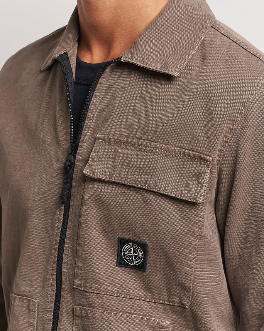 Homme | Chemises | Stone Island | Panama Cotton Overshirt Walnut