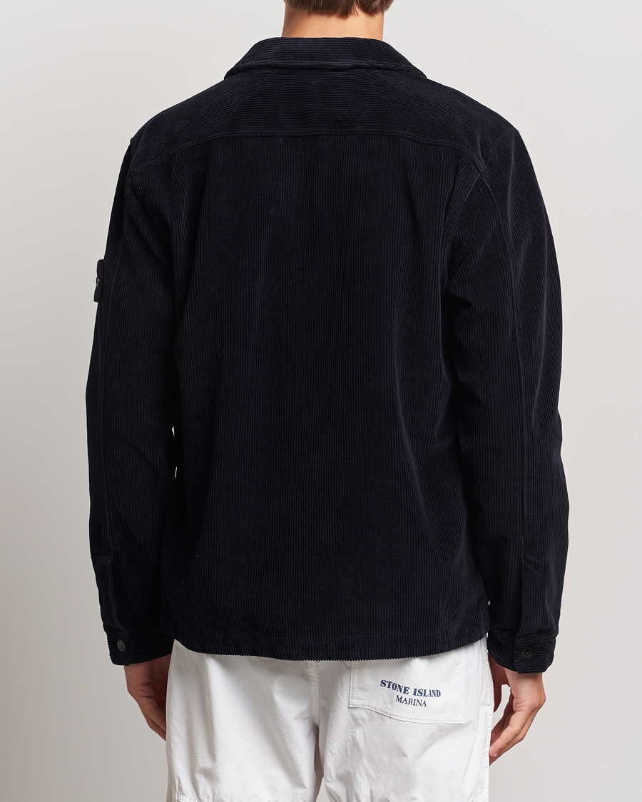 Homme | Chemises | Stone Island | Garment Dyed Corduroy Overshirt Navy Blue