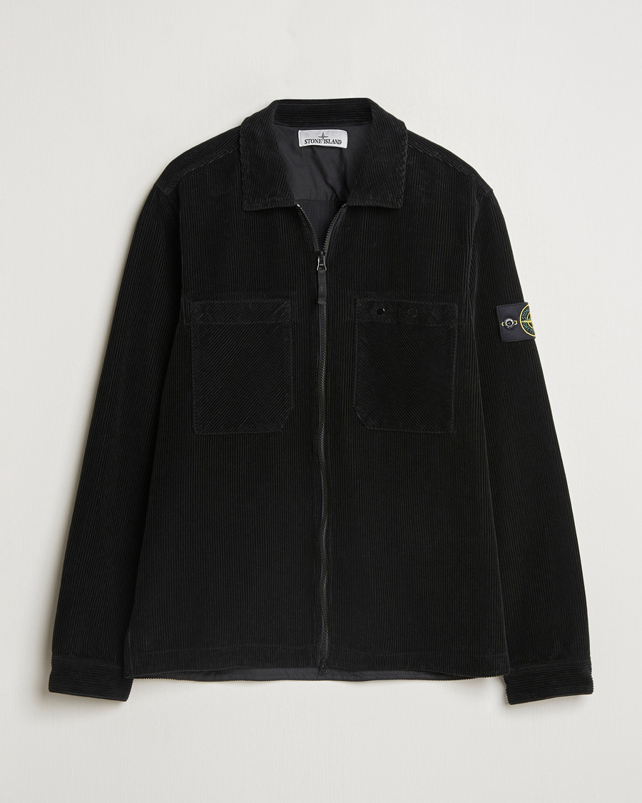 Homme | Chemises | Stone Island | Garment Dyed Corduroy Overshirt Black