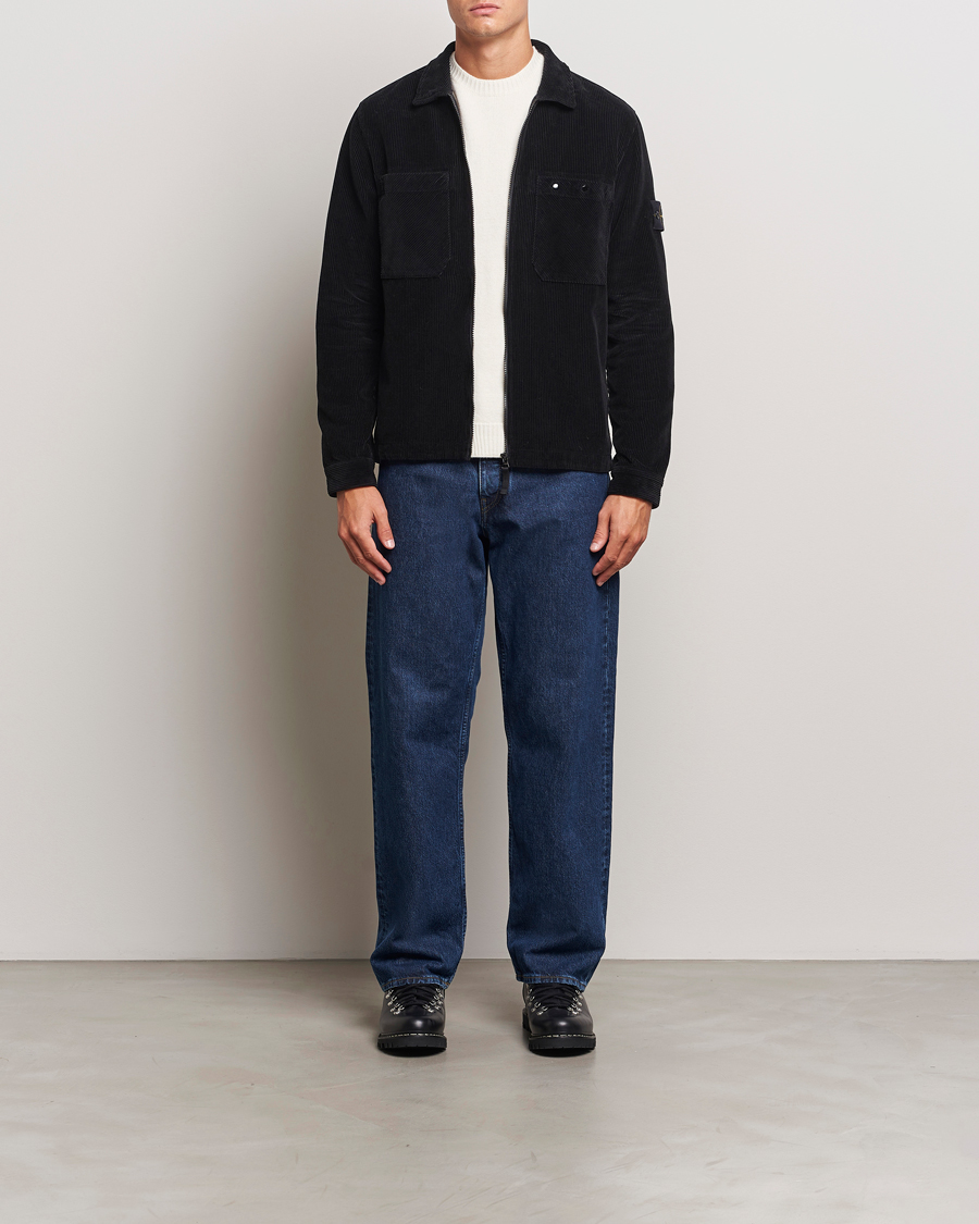 Homme | Chemises | Stone Island | Garment Dyed Corduroy Overshirt Black