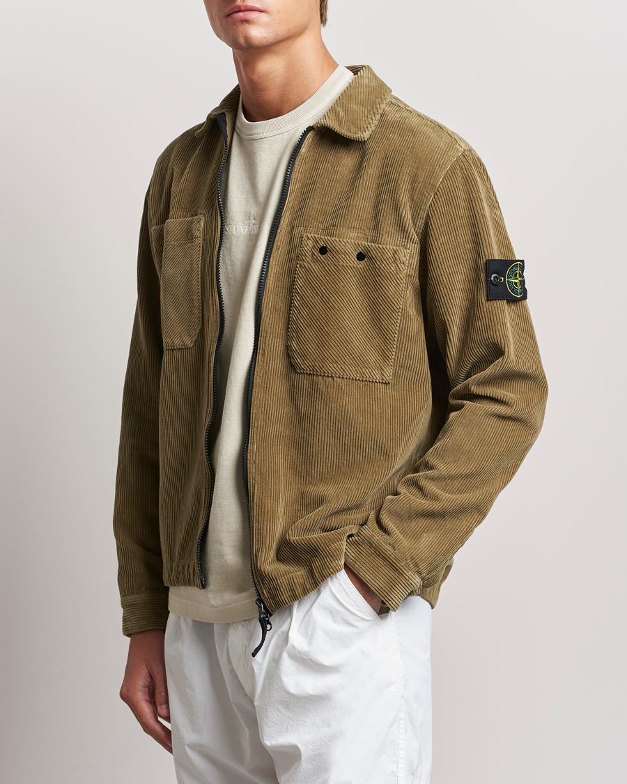 Homme | Chemises | Stone Island | Garment Dyed Corduroy Overshirt Biscuit