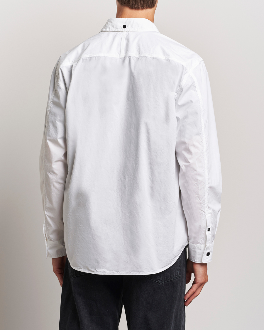 Homme | Chemises | Stone Island | Garment Dyed Cotton Canvas Overshirt White