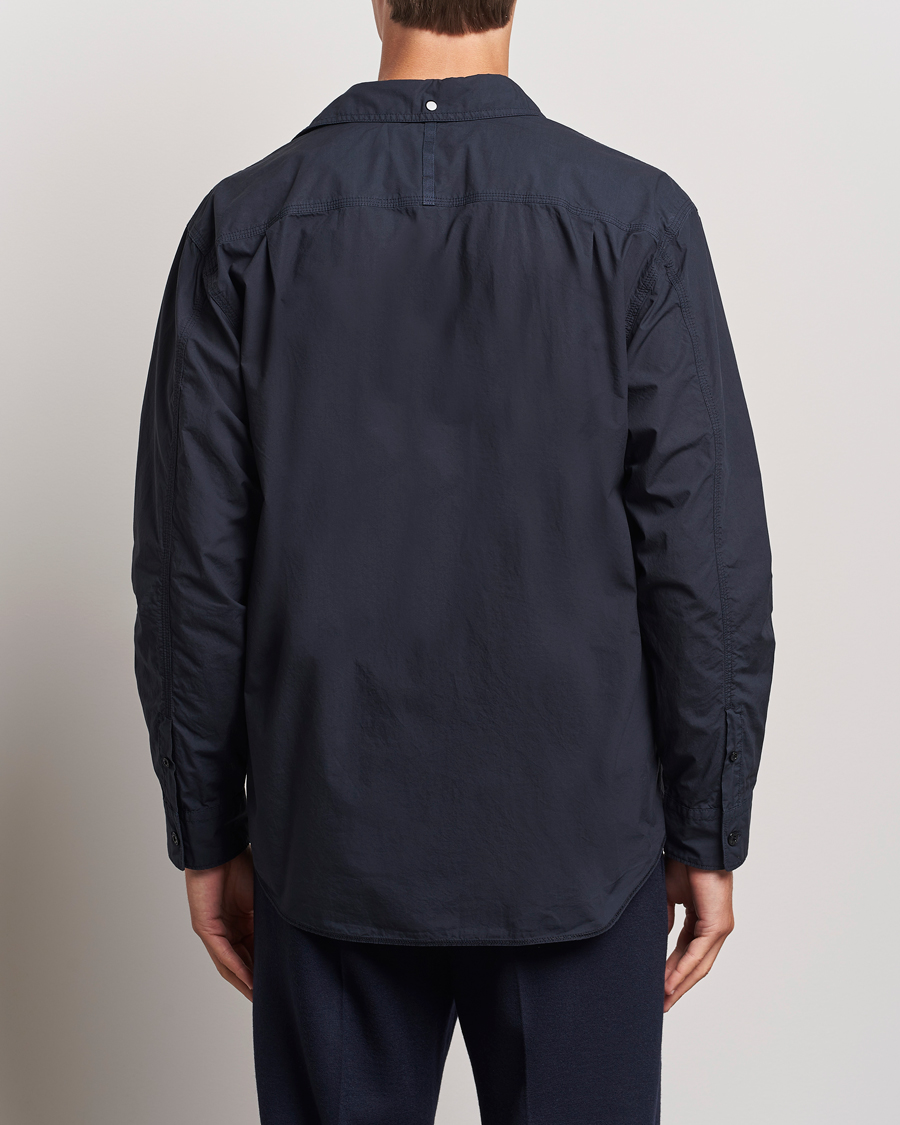 Homme | Chemises | Stone Island | Garment Dyed Cotton Canvas Overshirt Navy Blue