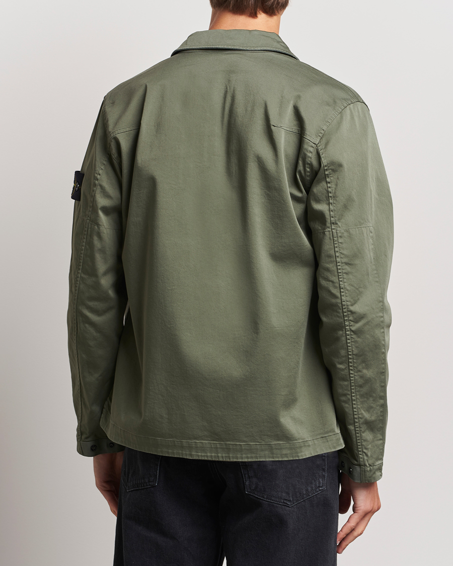 Homme | Chemises | Stone Island | Garment Dyed Cotton Zip Overshirt Musk